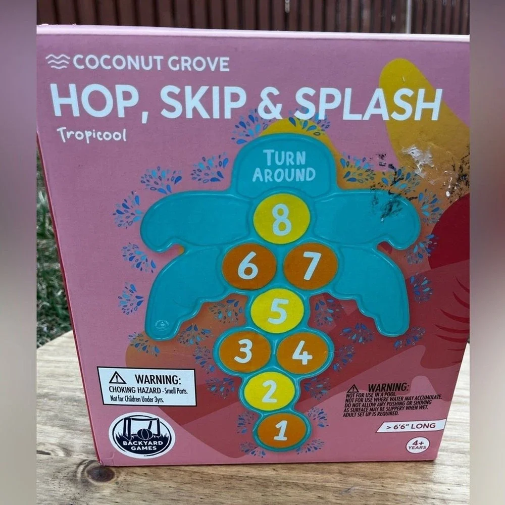 Coconut Grove Kids Hop, Skip & Splash Game - Blue and Yellow Summer Fun